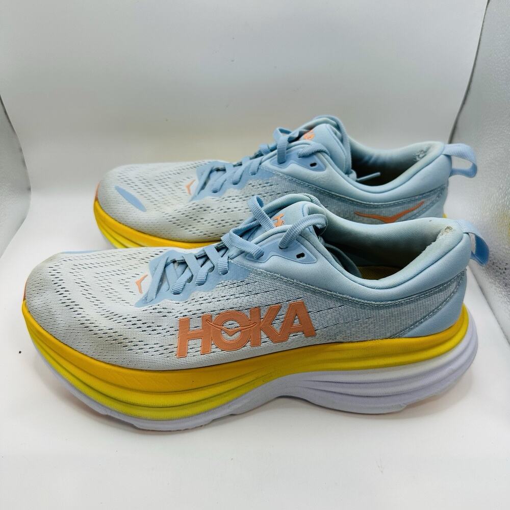 Hoka One One Bondi 8 ‘Blue Summer Song Country Air’ Women's Shoes Size 9 (B) EUC - Picture 3 of 9